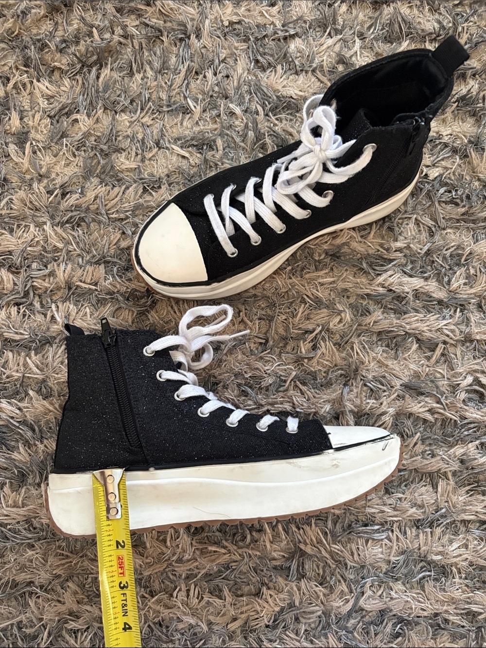 Steve Madden Black and White High-Top Sneakers - Picture 12 of 14